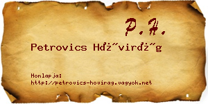 Petrovics Hóvirág névjegykártya